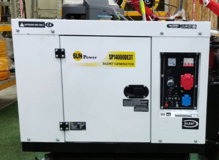 موتور برق 8/5 کیلو وات دیزل استارتی 3فاز سایلنت سان پاور مدلSP14000DE3T