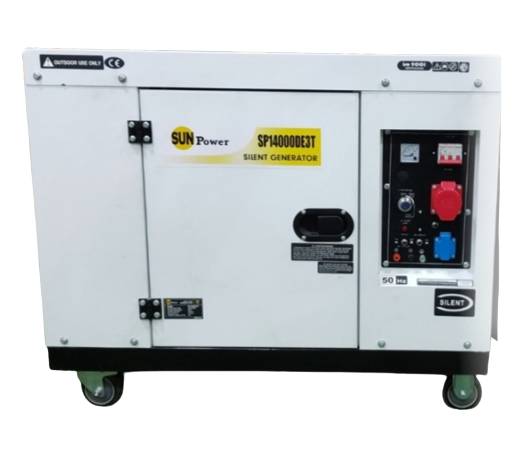 موتور برق 8/5 کیلو وات دیزل استارتی 3فاز سایلنت سان پاور مدلSP14000DE3T